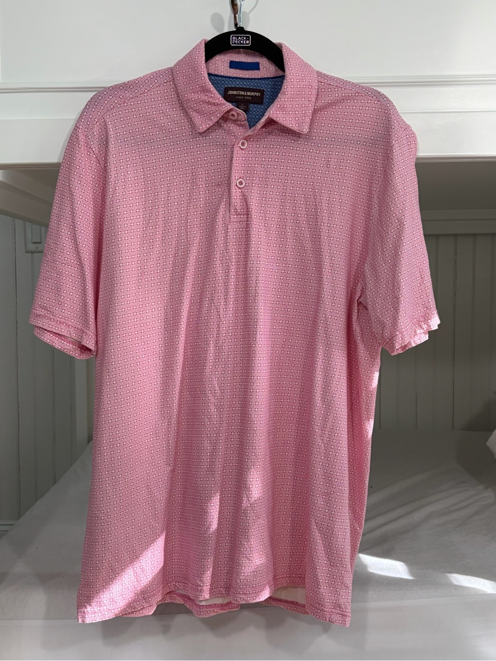 Johnston & Murphy Pima Cotton Pink Performance Polo (L)